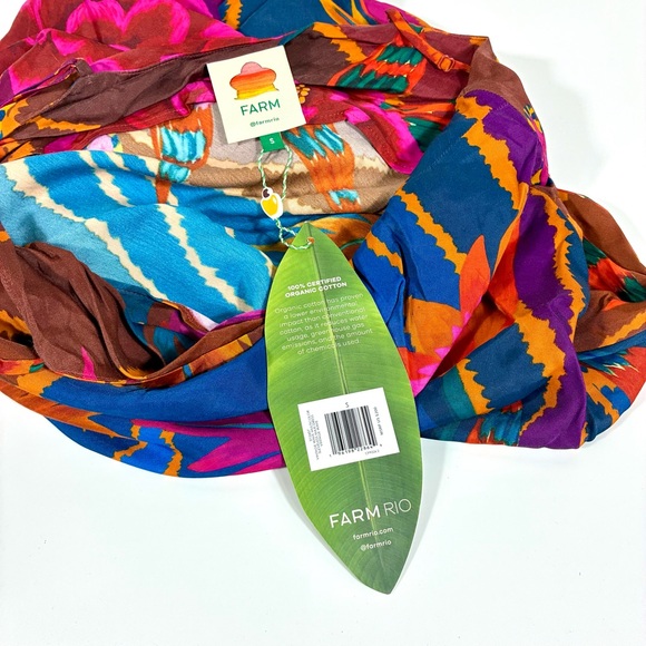 Farm Rio Vintage Wave Multicolor Floral Viscose Maxi Dress Small NWT Tropical - Picture 8 of 17